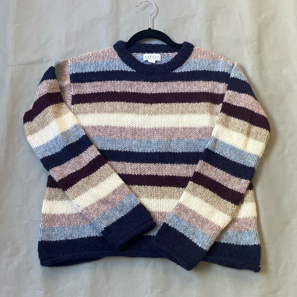 Velvet by Graham & Spencer Striped Alpaca Sweater.
